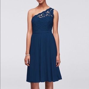 David's Bridal One Shoulder Bridesmaids Dress